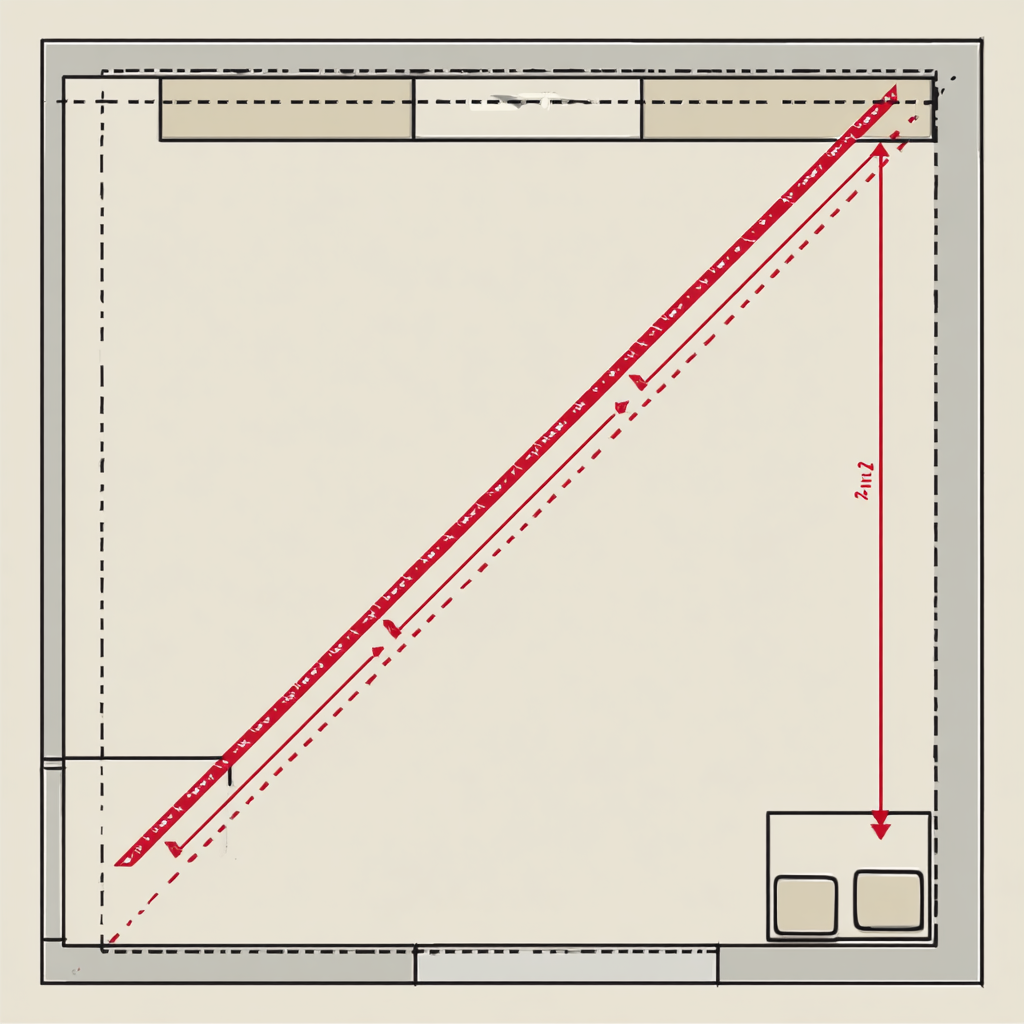 Diagonale Abmessungen sind mit Laser-Messgeräten nur sehr schwer zu erfassen.